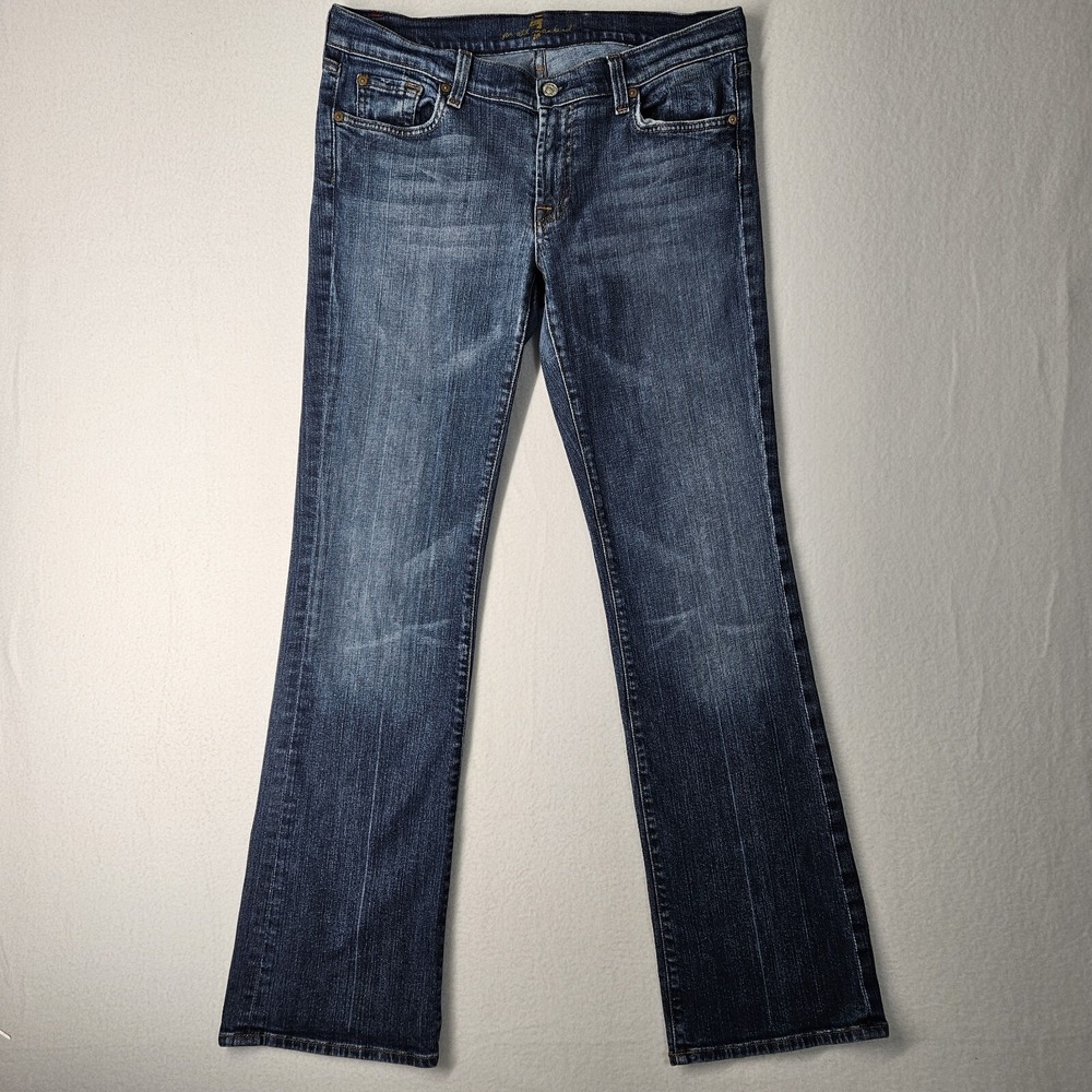 7 For All Mankind Jeans Womens 32 Blue Denim Boot Cut Luxe Performance Stretch